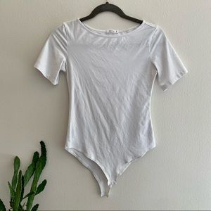 White Tee Cheeky Bodysuit Boatneck